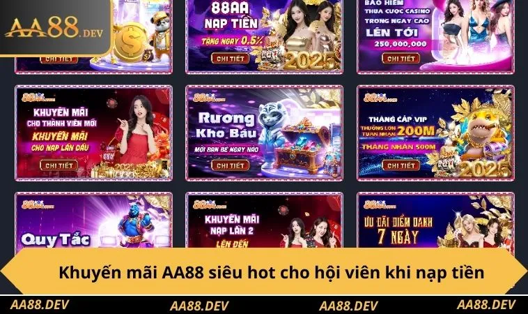 Khuyến mãi AA88 siêu hot cho hội viên khi nạp tiền